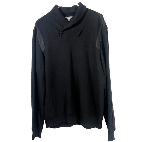 Calvin Klen Other - 𝅺calvin Klein men's black pullover sweater long sleeve size Large button neck